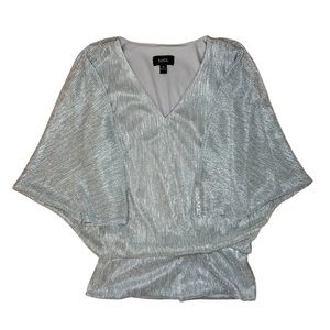 MSK Silver Sparkle Sleeve Blouse